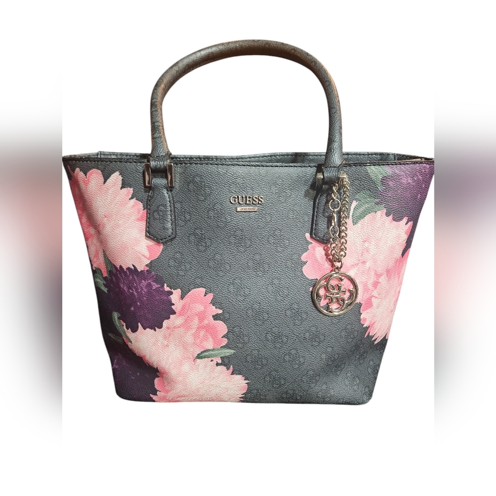 GUESS Floral Gray Tote Bag